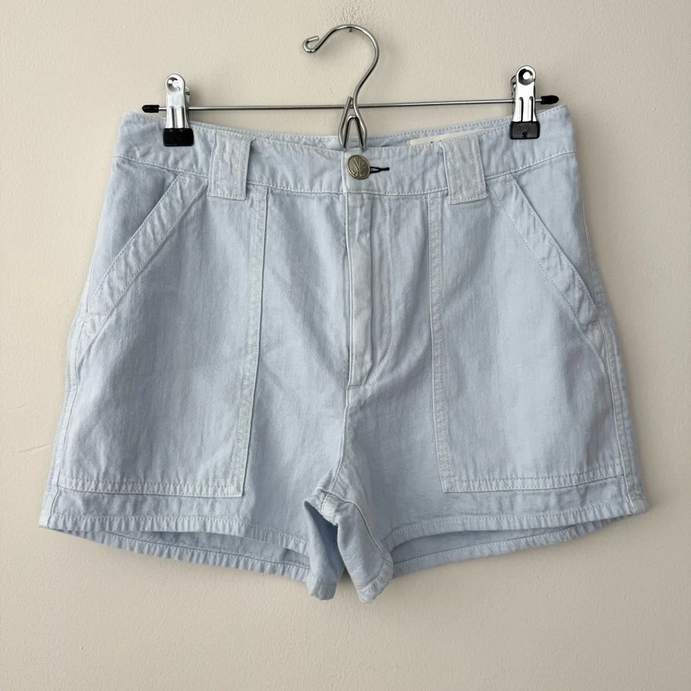 Rag & Bone Blue Venice Bayside Cotton High Rise Denim Shorts